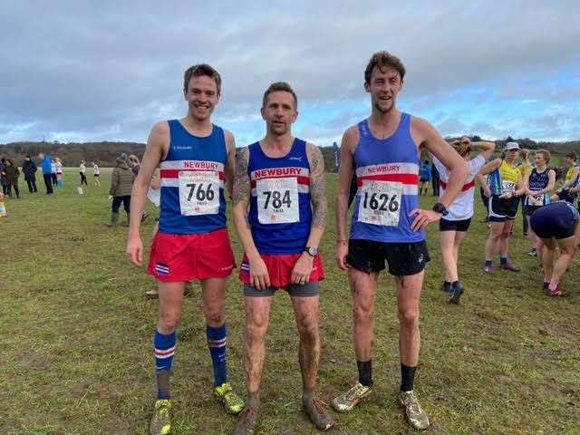 The three fastest senior male finishers, from left; Matt Green, Bernie Gerrard, Cameron Craik