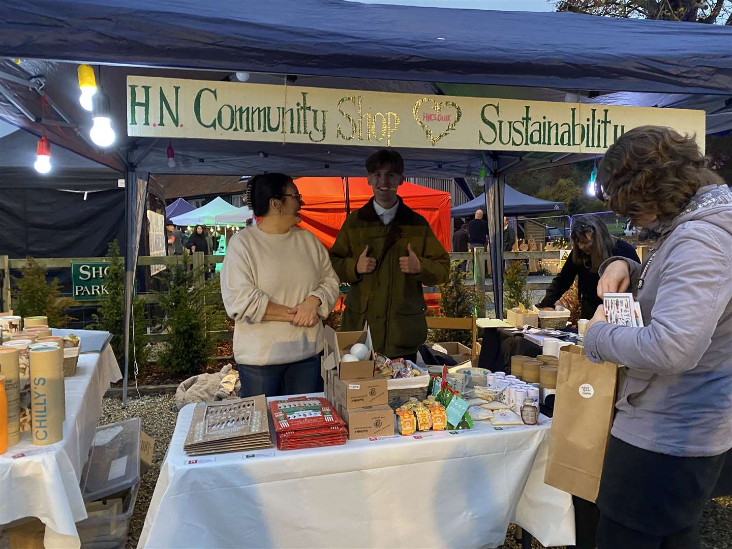 Hampstead Norreys Community Shop's own stall selling a wide range of eco-friendly goods
