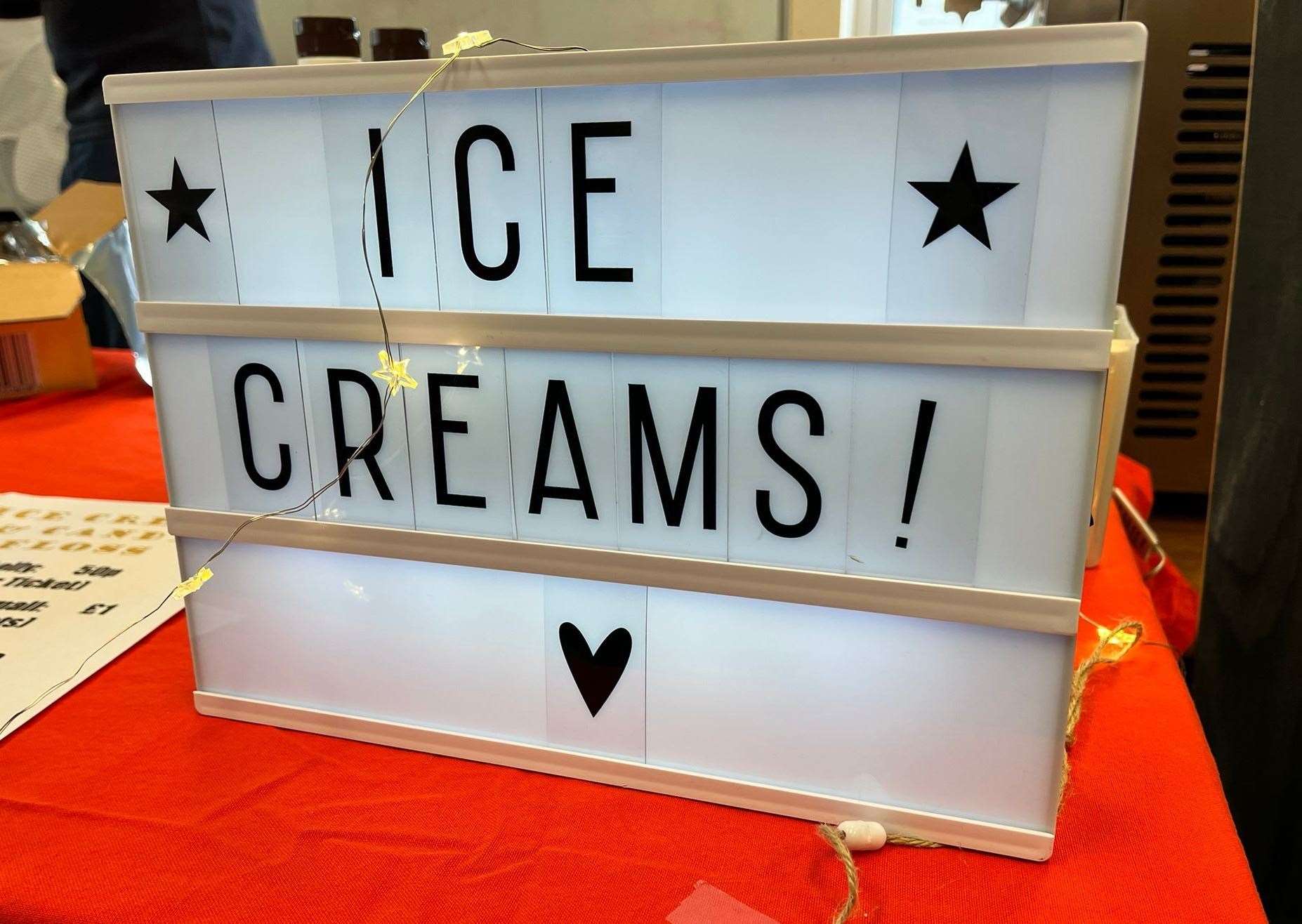 Ice creams and other snacks were on offer