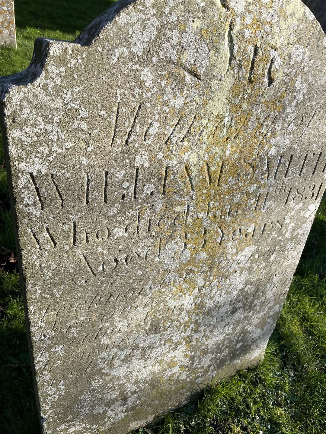 The grave of William Winterbourn in Kintbuury Churchyard, buried under his mother’s maiden name of Smith to avoid further controversy.