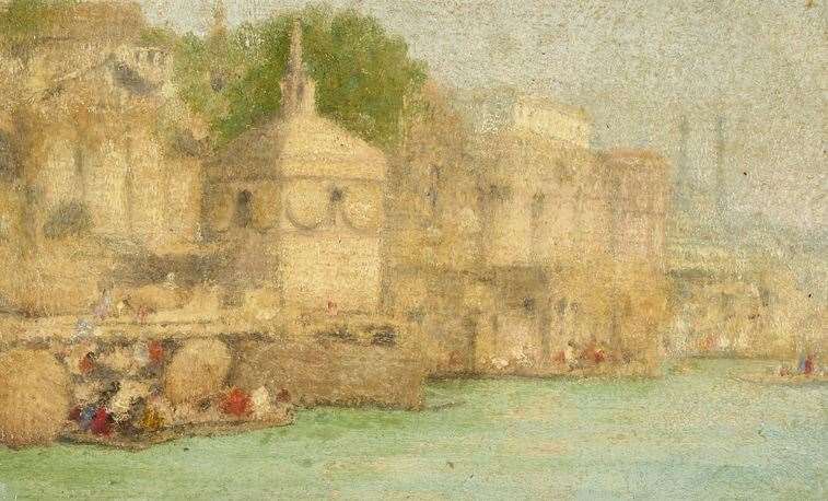 On the Marge of the Sunset, Benares by Mortimer Menpes (1855-1938) Estimate £3,500- £5,500 (lot 1)