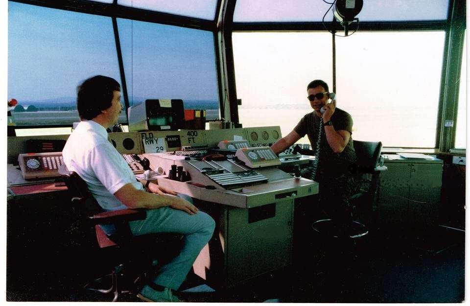 Nick Breach (PSA Airfield Lighting) and TSgt Greg