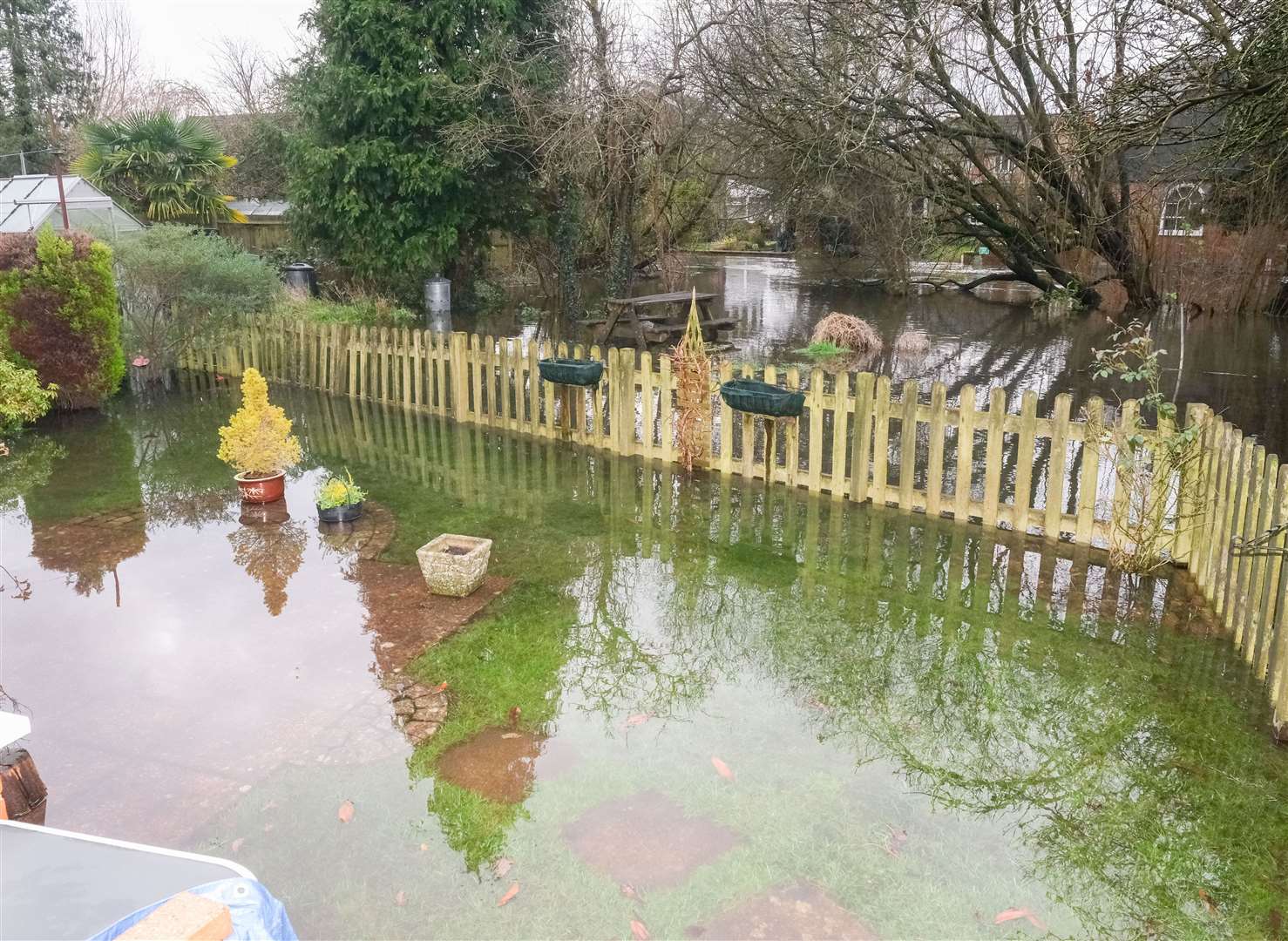 Charlie and Vera Palmer’s flooded garden