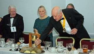 Bill Scott, club president Audrey Kelly and Mike Cole