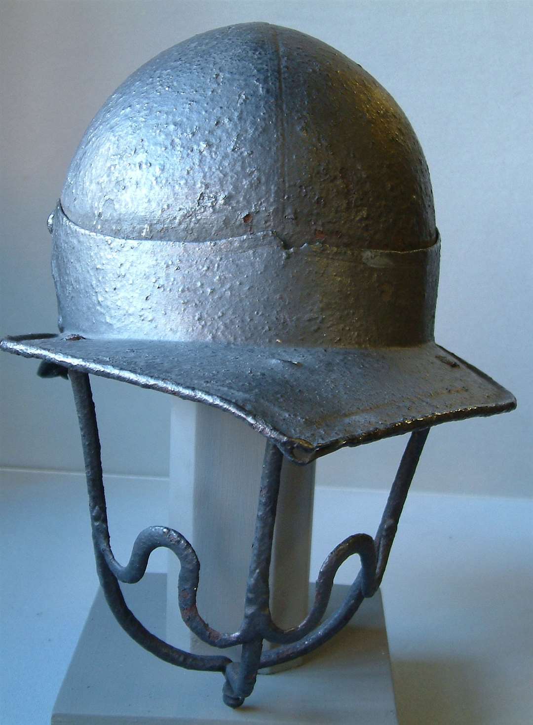 Iron ‘lobster pot’ helmet. 17th century. On display at West Berkshire Museum. NEBYM:LB35.1