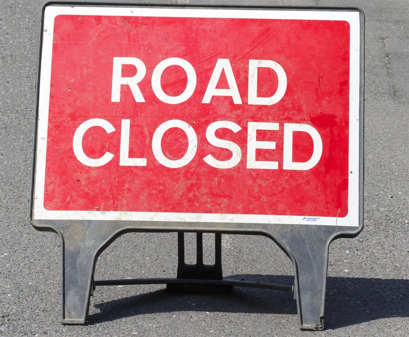 Road closed sign