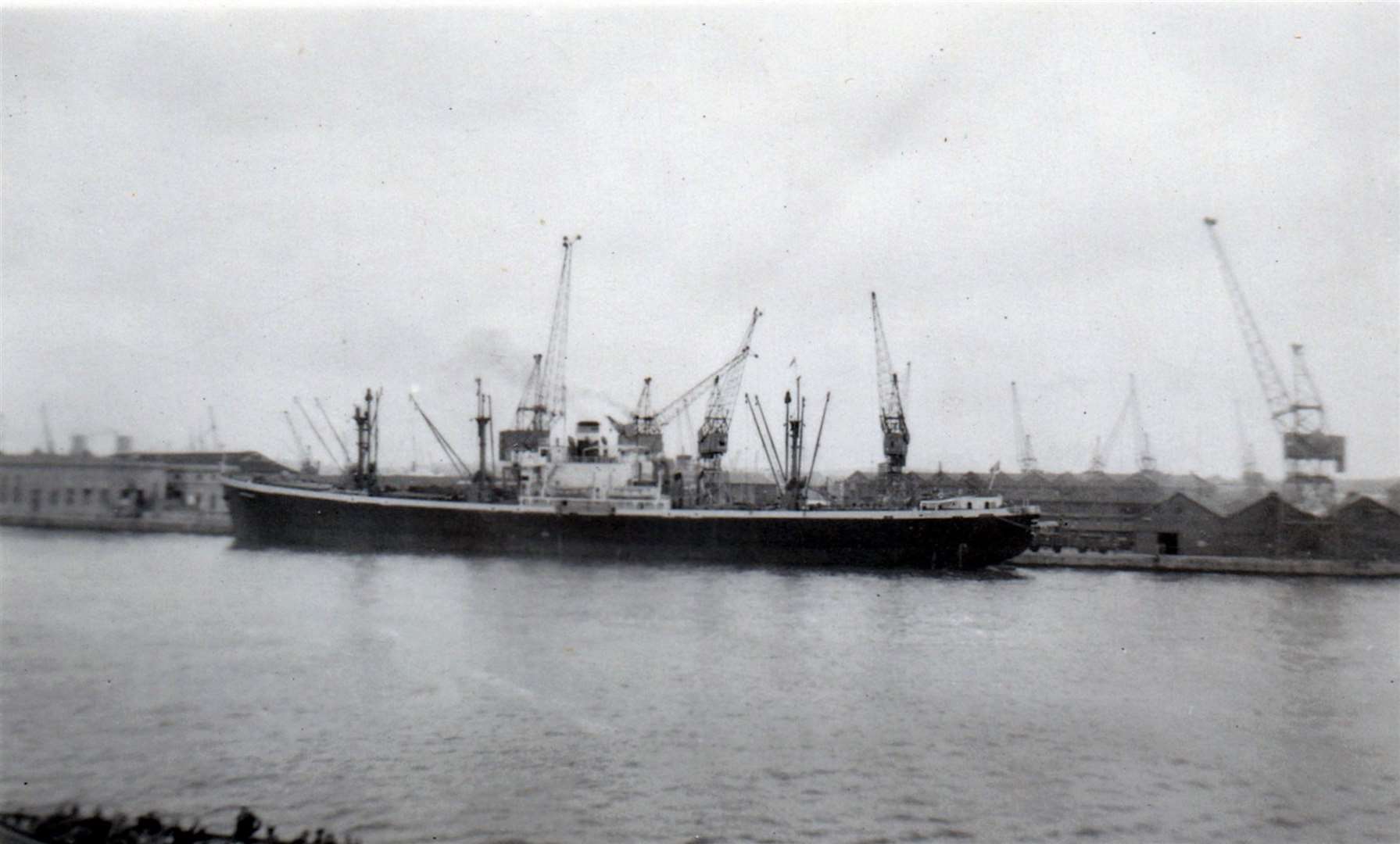 Docking in Southampton harbour in May 1952
