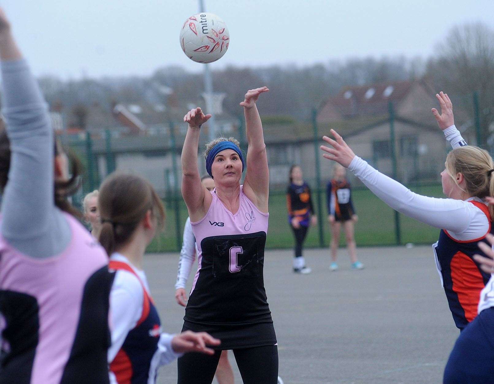One player tries to make a pass