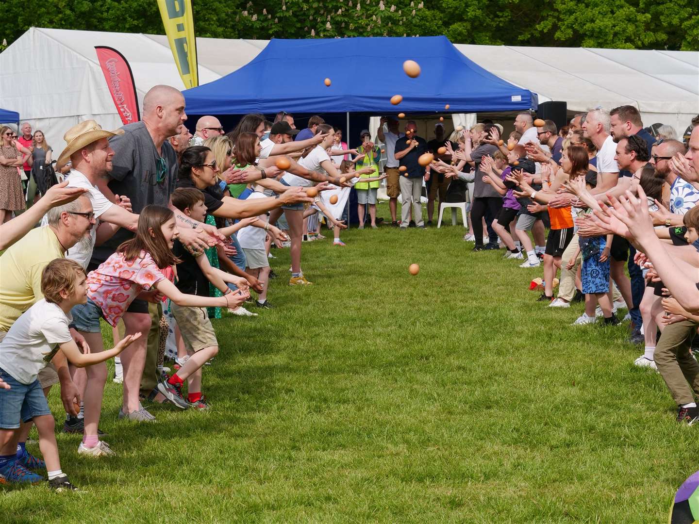 Egg throwing. Credit: Robert Elliott