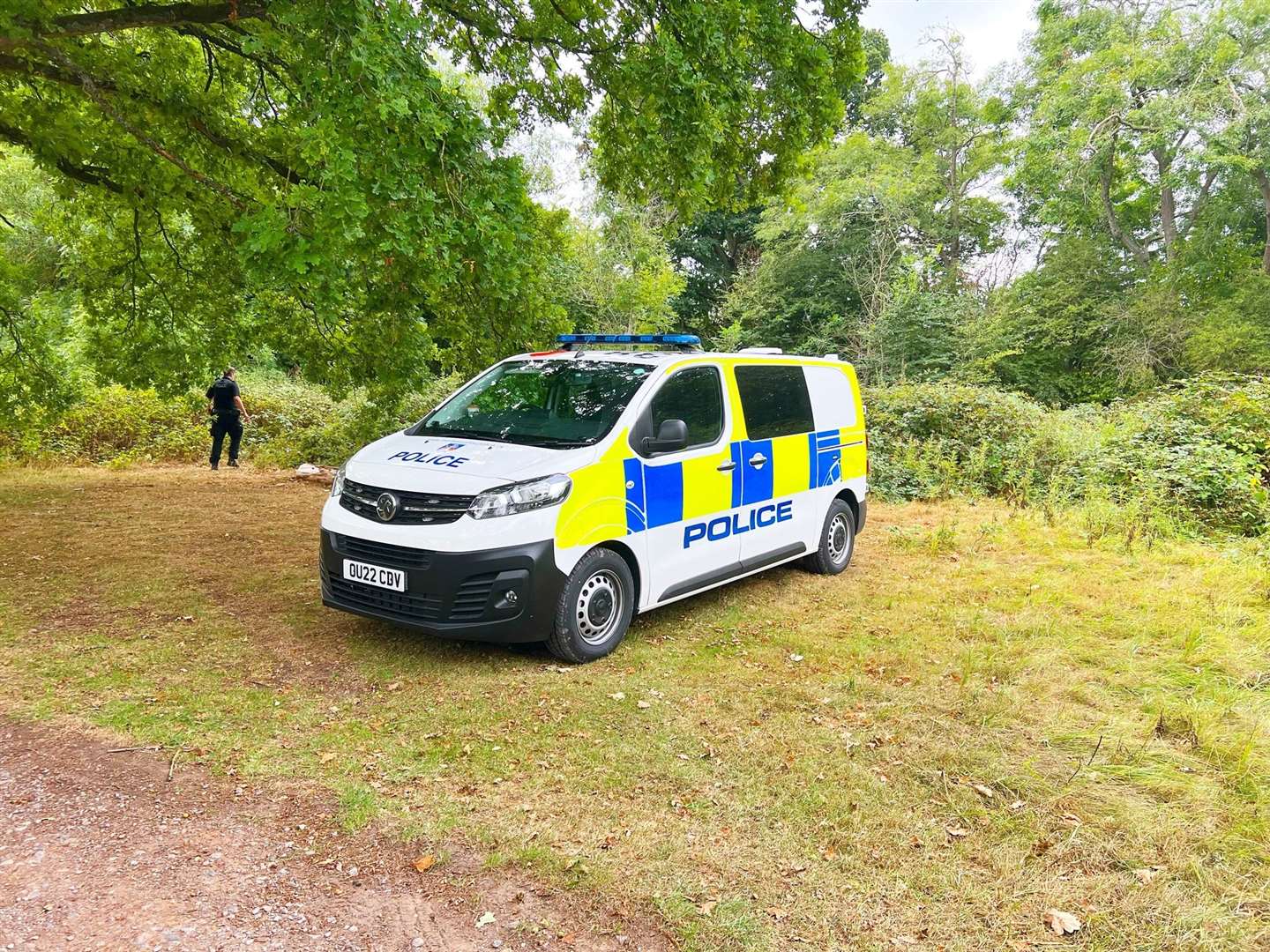 Thames Valley Police were patrolling at the castle after reports of criminal damage. Pic courtesy of TVP