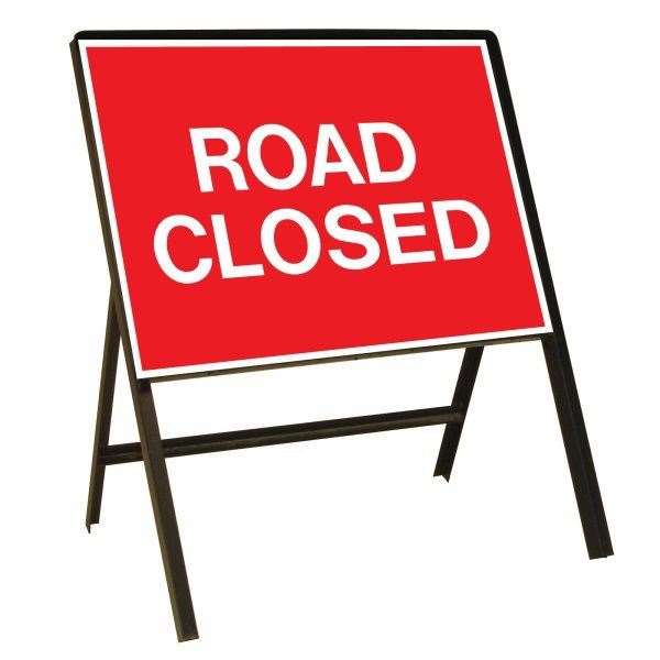 Road Closed sign