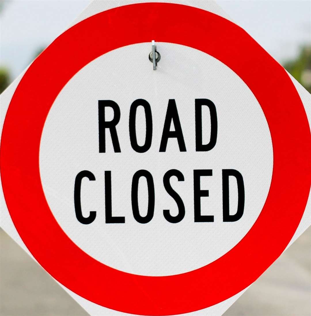Road Closed sign
