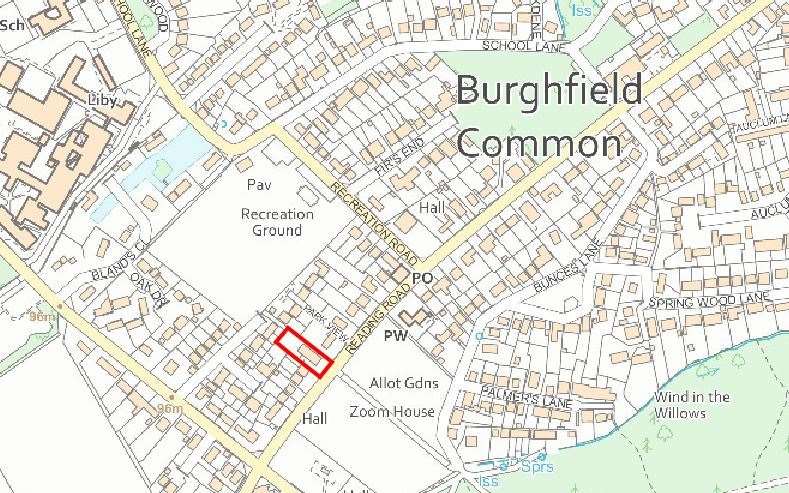 Site of the rejection expansion at Sunnyside Village Stores in Burghfield Common