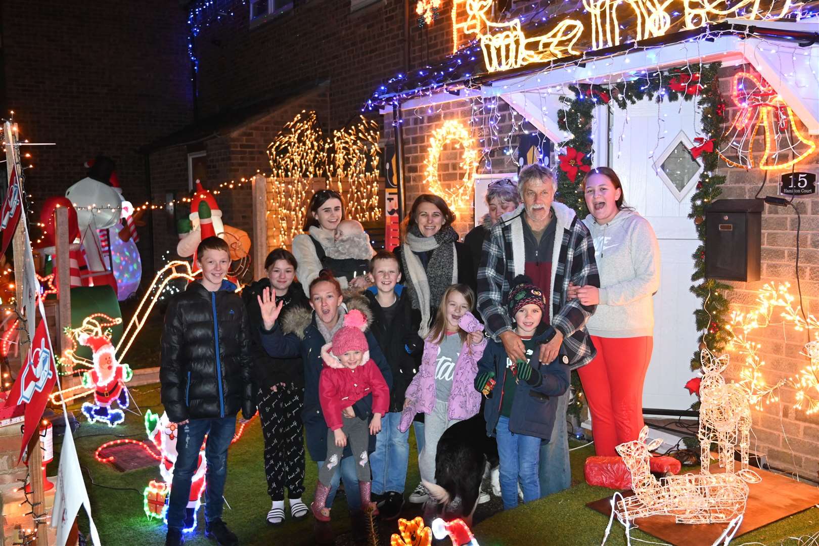 Steve Morgan's family joins him for the big switch on. Ref: 49-2121
