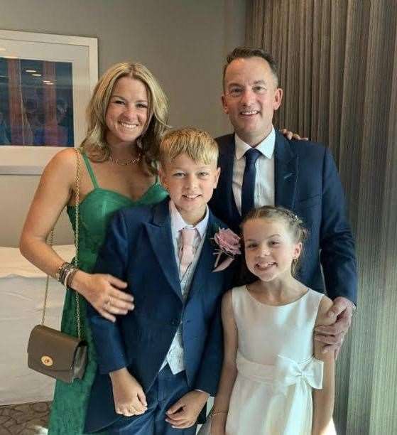 Serena with husband Paul and son Jack, 13, and daughter Amelia, 10