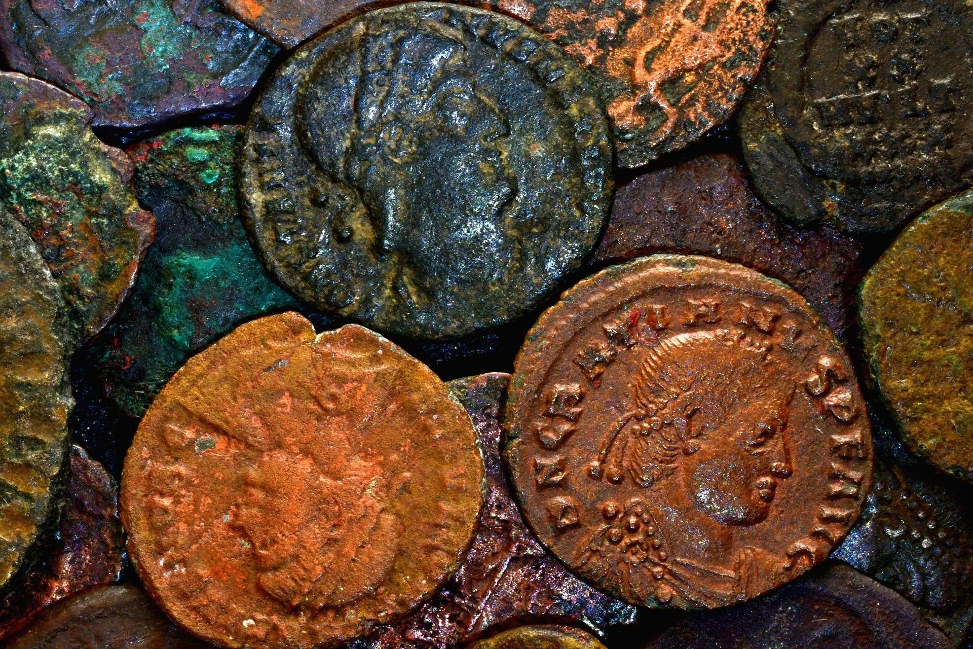 Ancient coins. Stock
