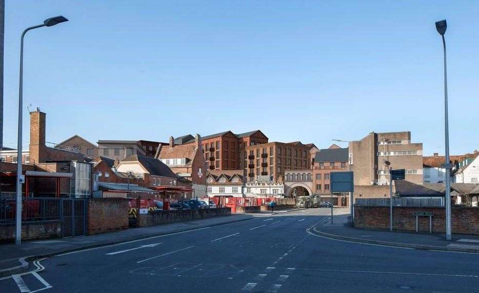 What the redevelopment of the Kennet Shopping centre would look like from Bear Lane if the plans are approved