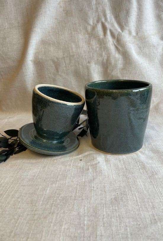 Charlotte Manser Green Butter Crock