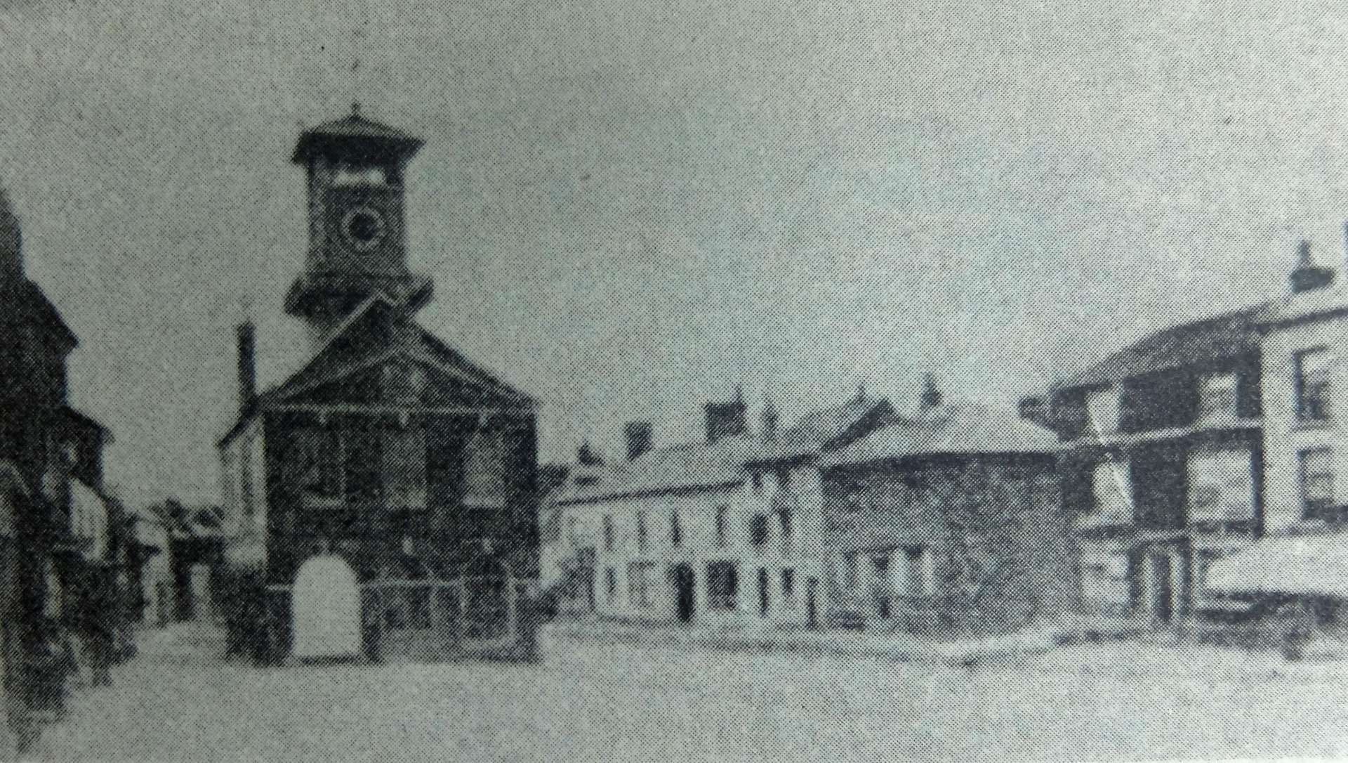 Hungerford town hall in the 1860s