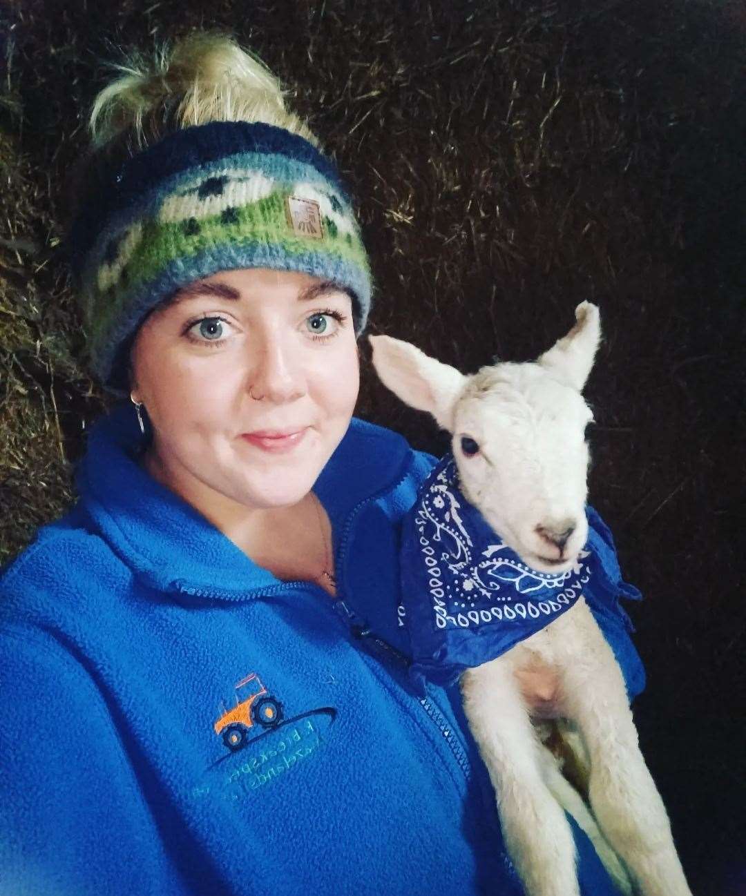 Becky Breakspear with some of the new lambs