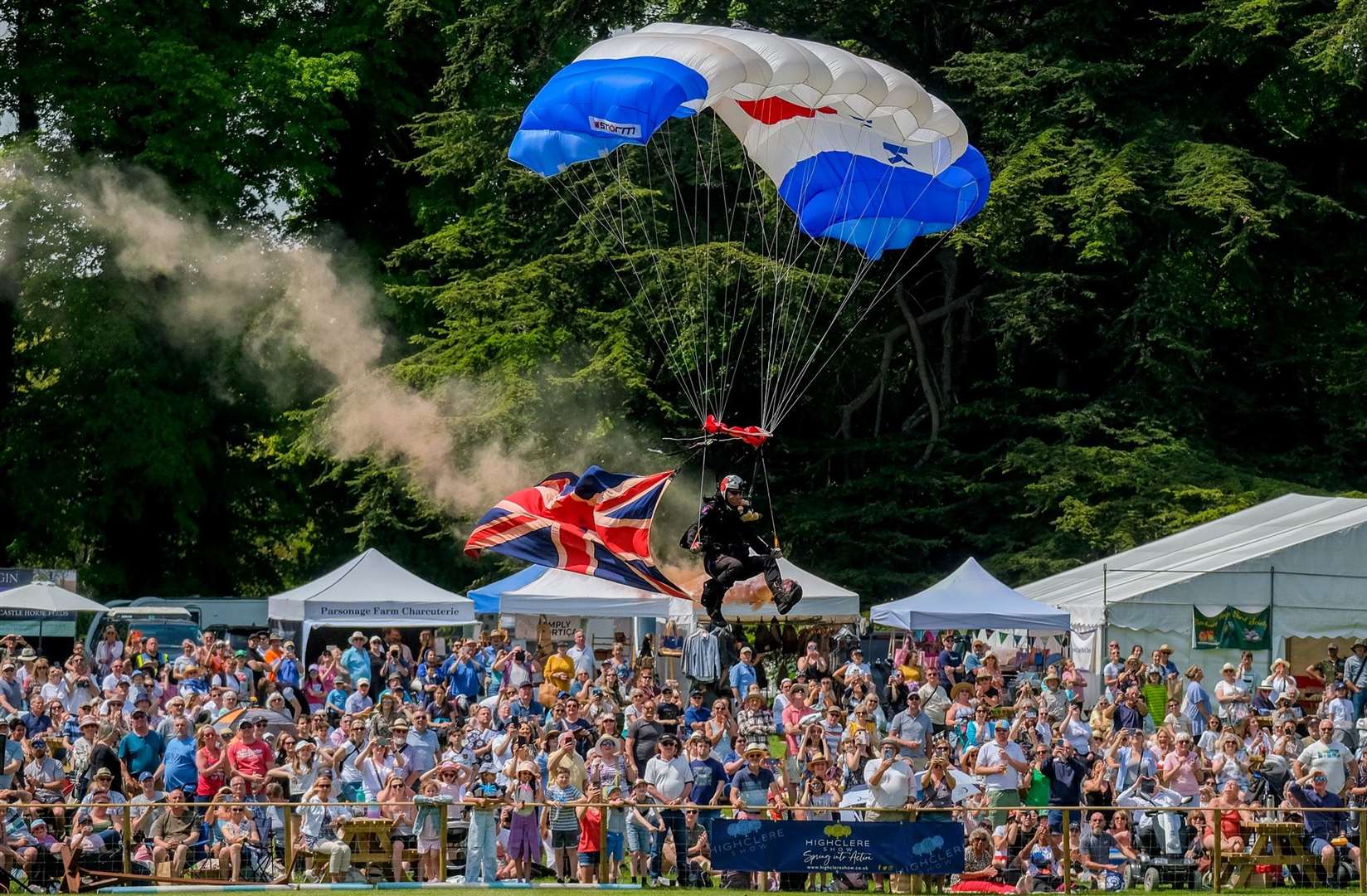 The Parachute display team perform at last year’s Highclere Show