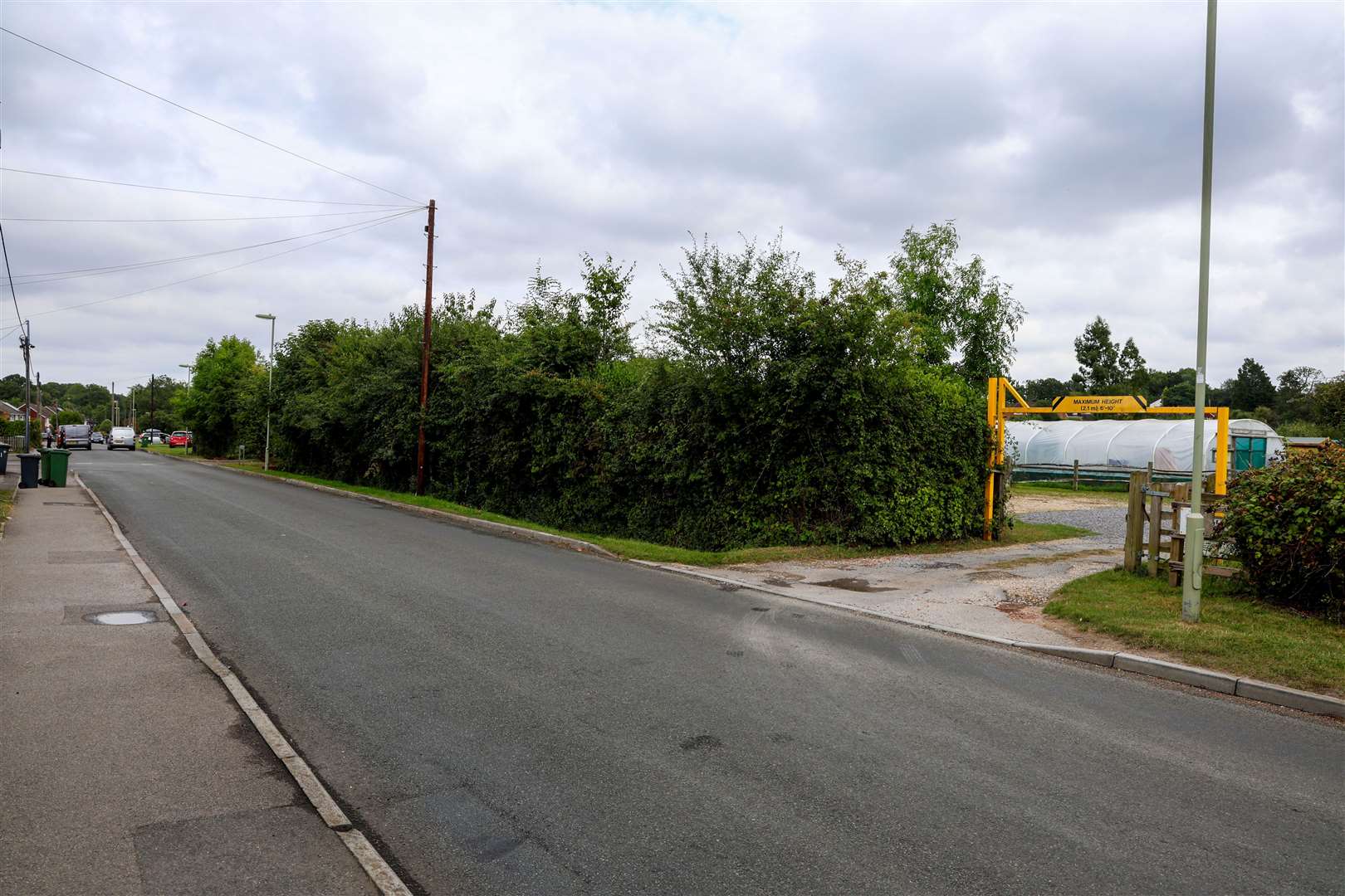The installed panels are not visible from the road, but are behind the main entrance to the allotment site
