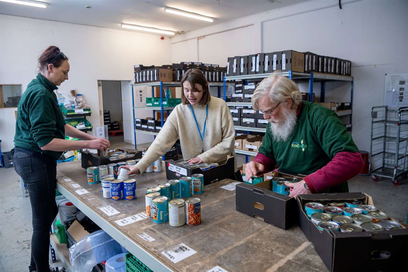 Vicky Heyes from David Wilson Homes visiting the team at West Berks Foodbank after the donation