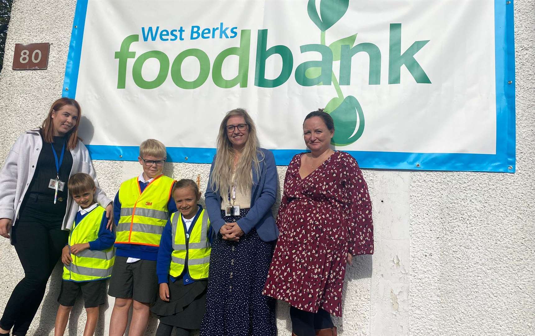 Bradfield staff and pupils during their visit to West Berks Food Bank