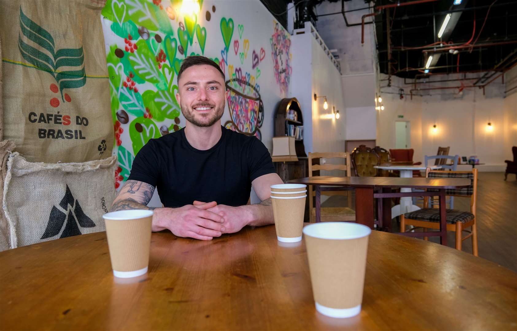 Max McCann in McCann’s Coffee Shop in the Kennet Shopping centre