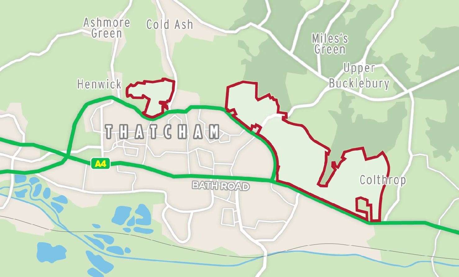 Graphic showing how Thatcham is due to expand under the revised West Berkshire Local Plan. Credit: NWN