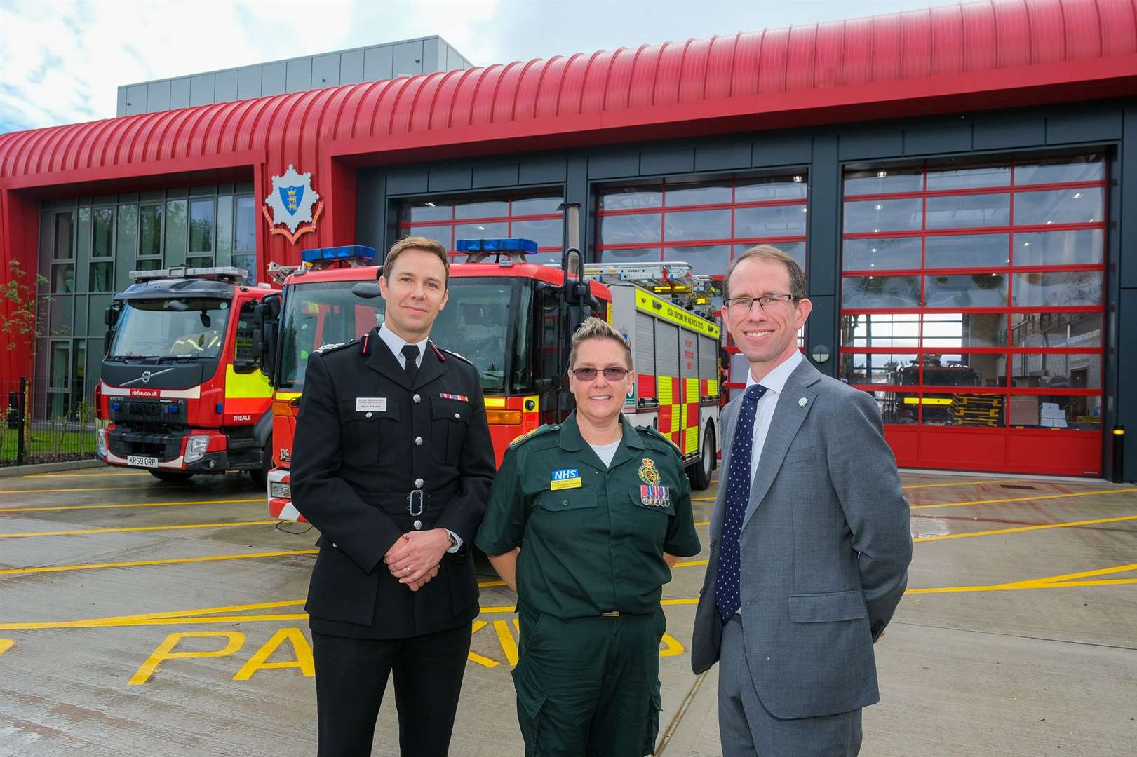 Deputy Chief Fire Officer for Royal Berkshire Fire & Rescue Service Mark Arkwell, Head of Operations for South Central Ambulance Service Kirsten Willis-Drewett, and Police and Crime Commissioner for Thames Valley Matthew Barber