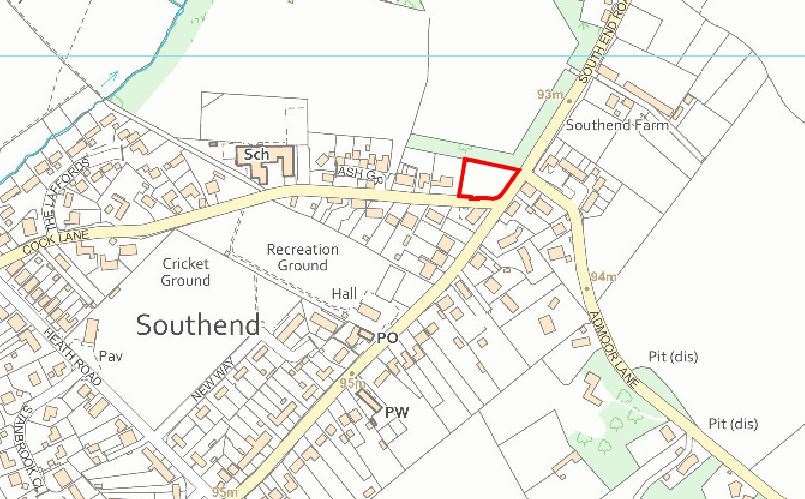 Site of proposed housing at Bradfield Southend