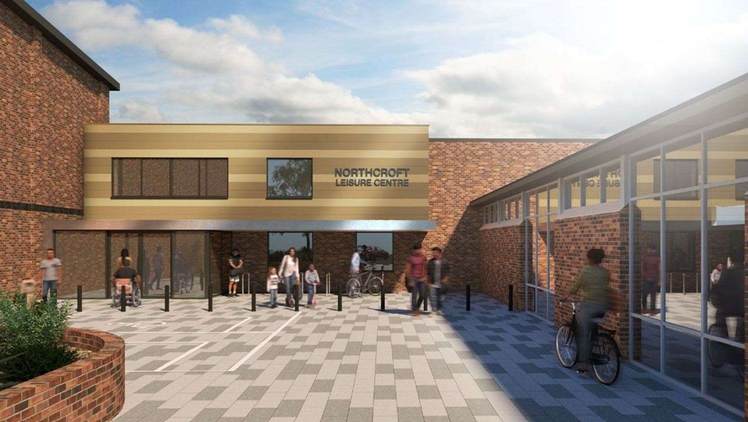 Northcroft Leisure Centre – an artist’s impression of the remodelled main entrance