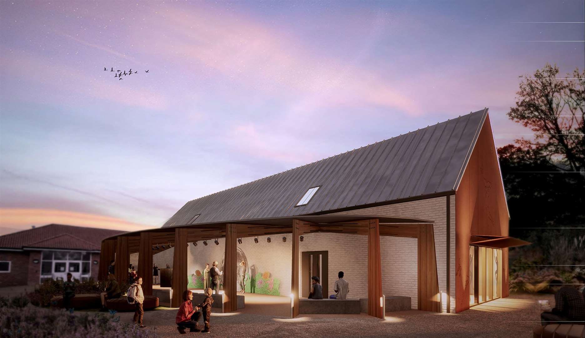 3-D designs for proposed new arts centre at Prior's Court, Hermitage
