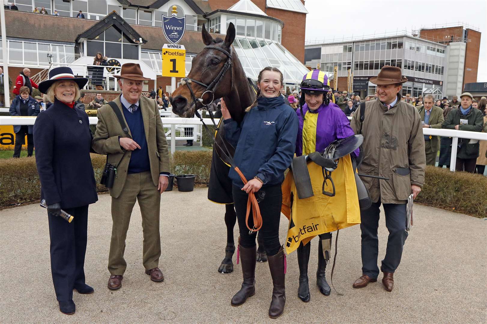 Zanza with Philip Hobbs after The Betfair Denman Chase