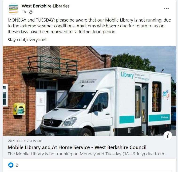 WBC said its mobile libraries will not be operating today and tomorrow