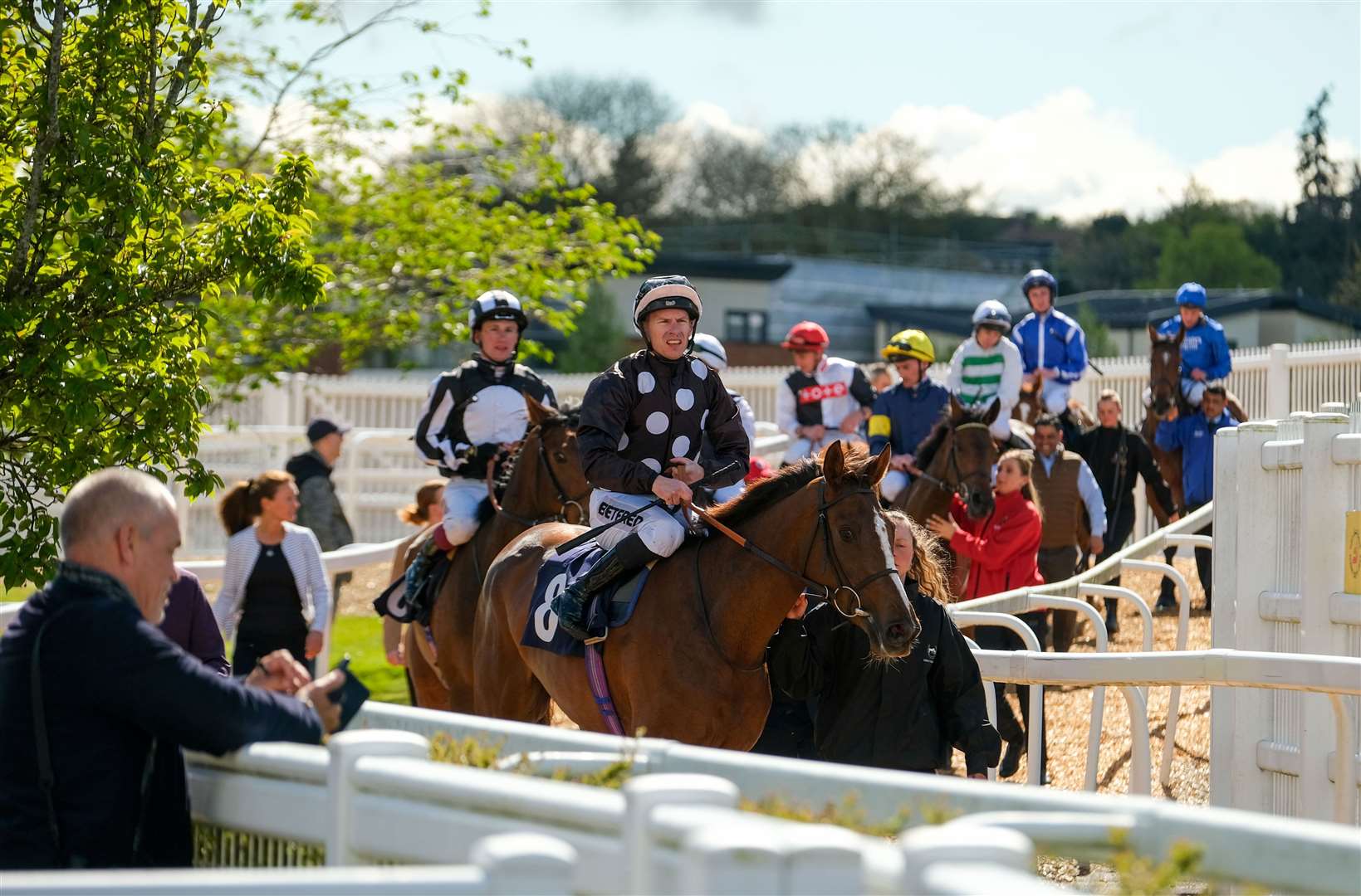 Coming back in after the race - The Dreweatts Maiden Fillies' Stakes