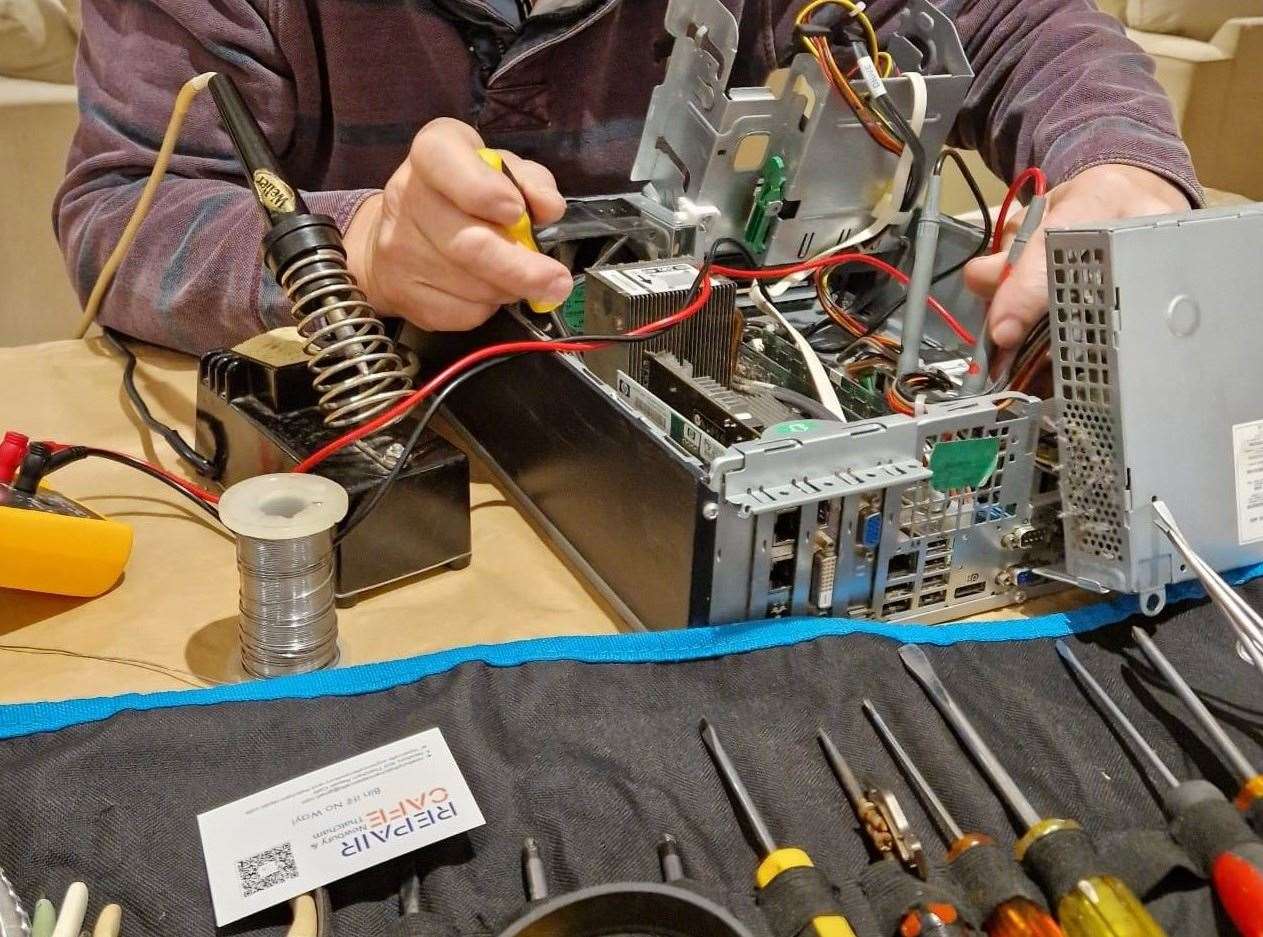 Volunteer hard at work