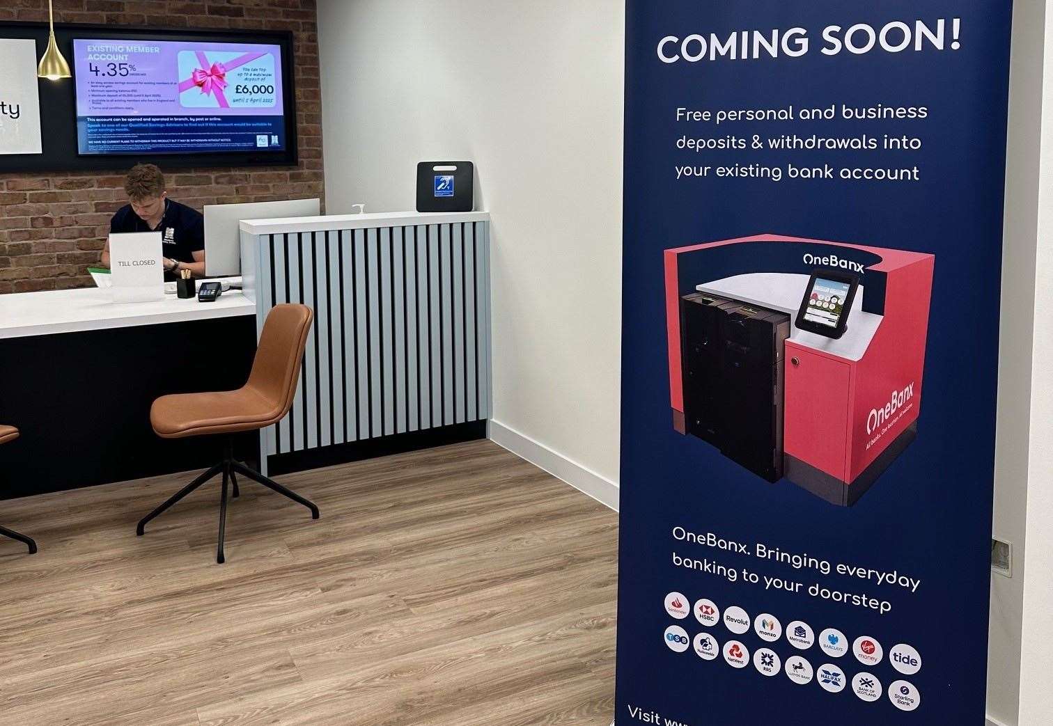 The new banking hall at Newbury Building Society's Thatcham Branch