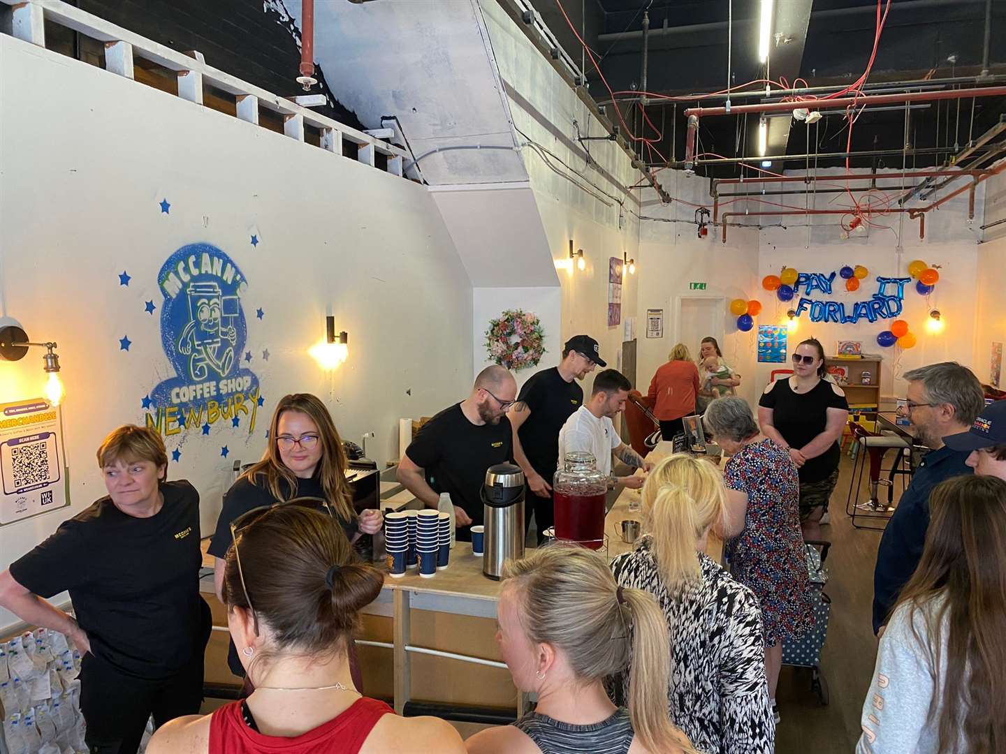 A crowd of Newbury people poured into the coffee shop at 10am on Saturday