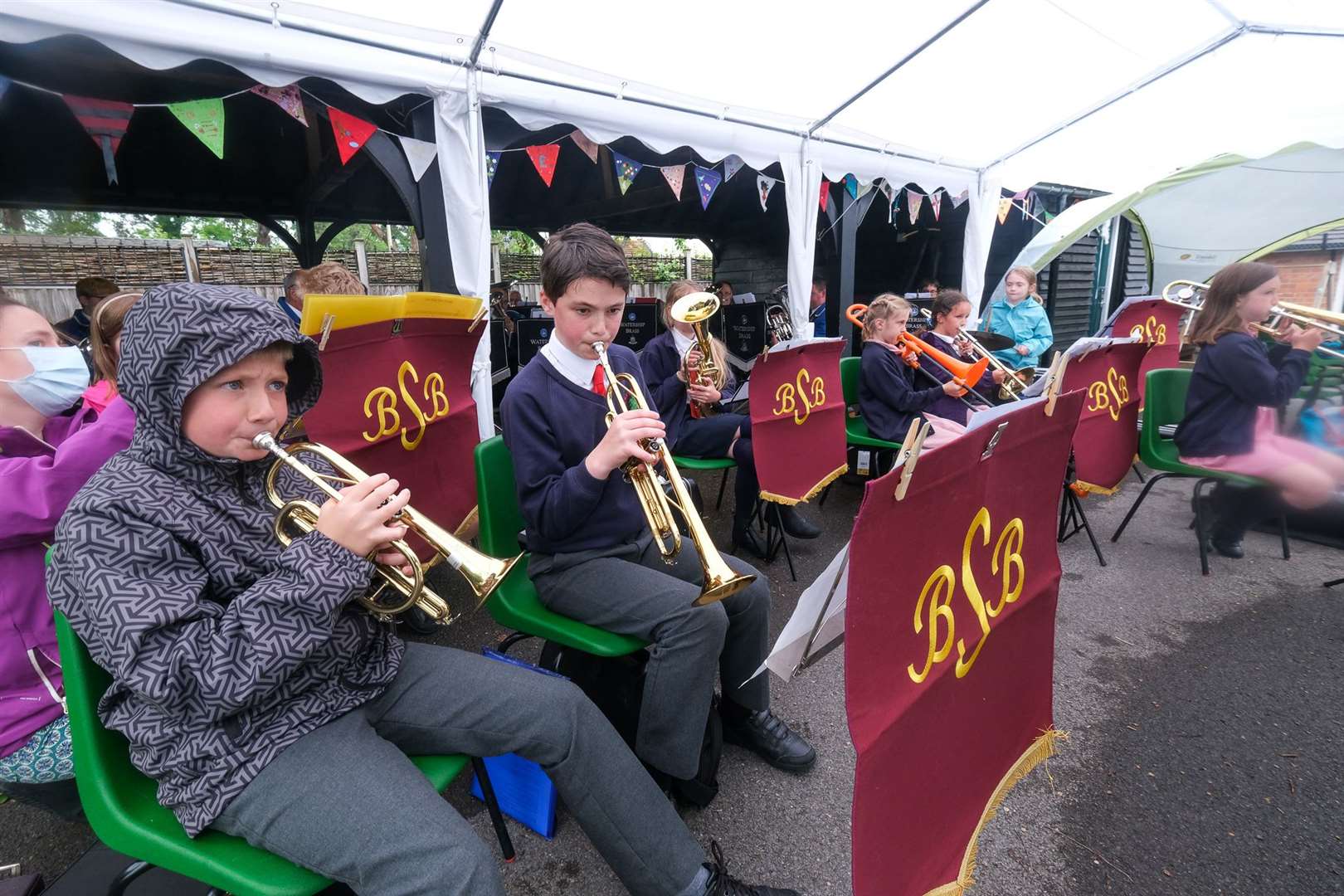 Burghclere Primary School Band and Watership brass band..Ref: 25-0821... (48438876)