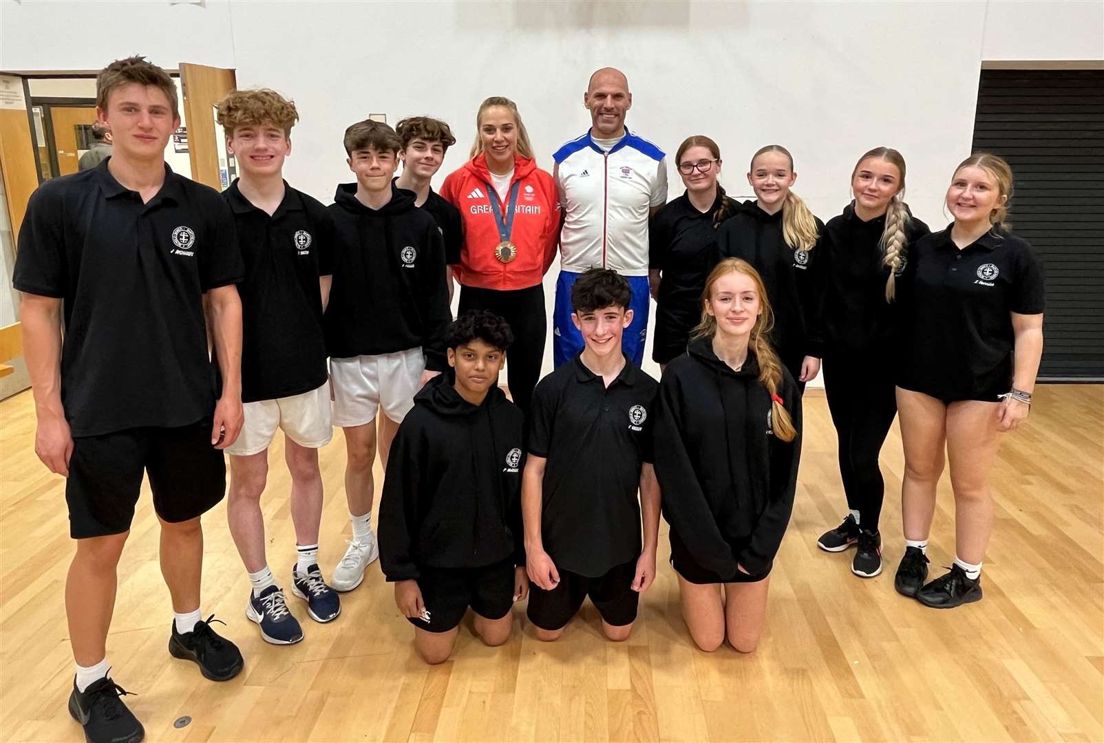 Toby, Becky and Living for Sport students