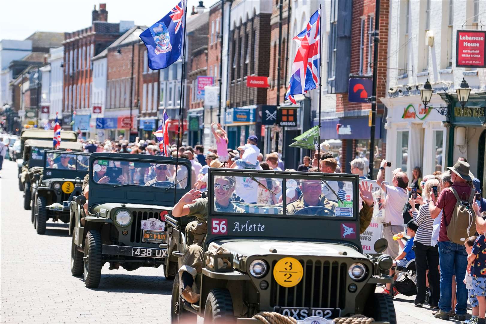 D-Day 80th Anniversary Convoy coming through Newbury