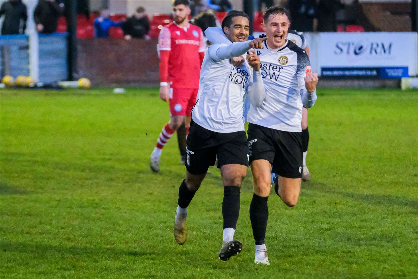 Fabio Lopes celebrates with Jack Wright