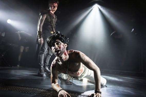 Christian Edwards as Pilate, Michael Kholwadia as Jesus. C) Pamela Raith Photography
