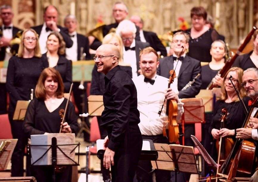 Conductor Jonathan Williams with NSO