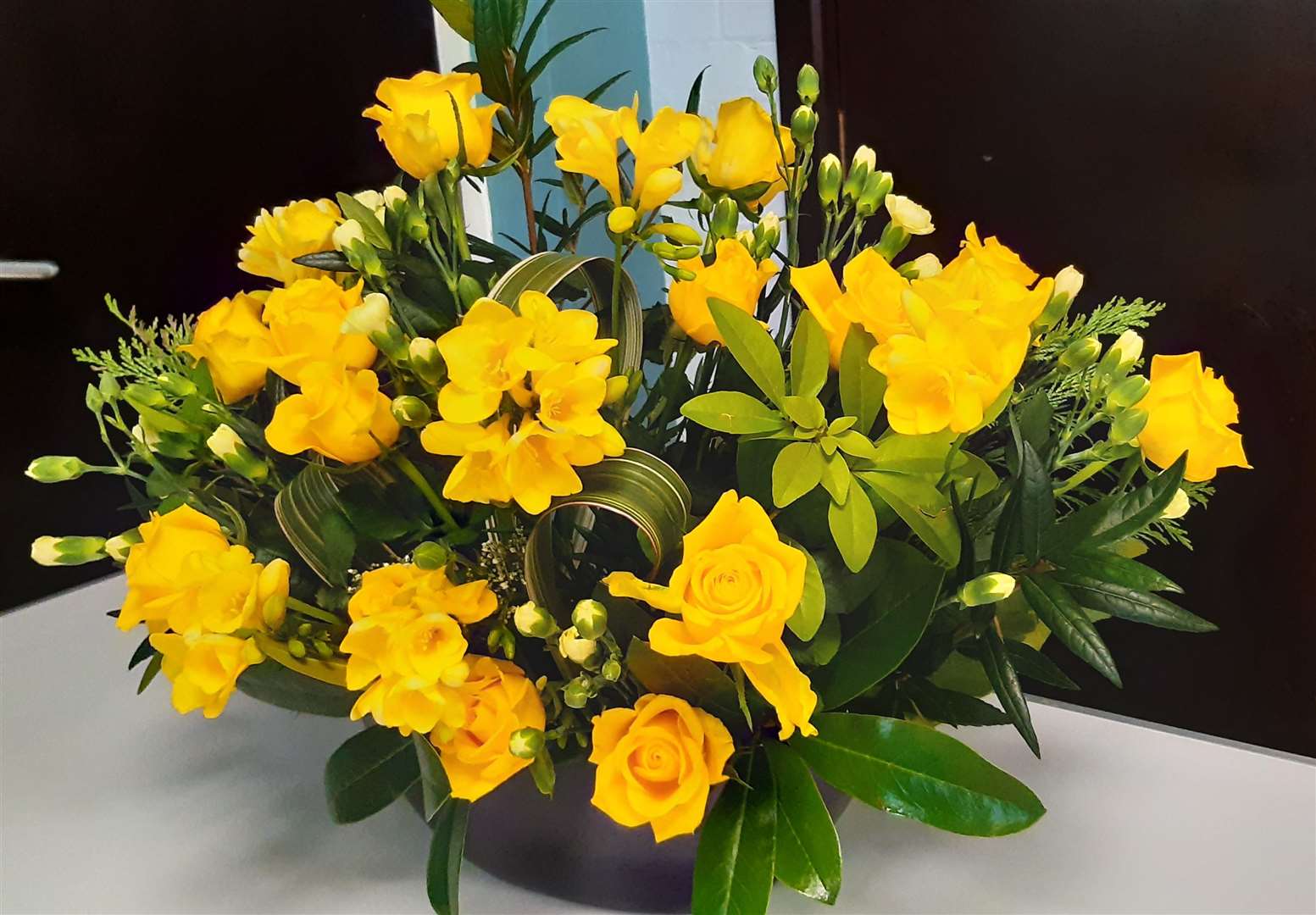Jacqueline Smith's floral art arrangement