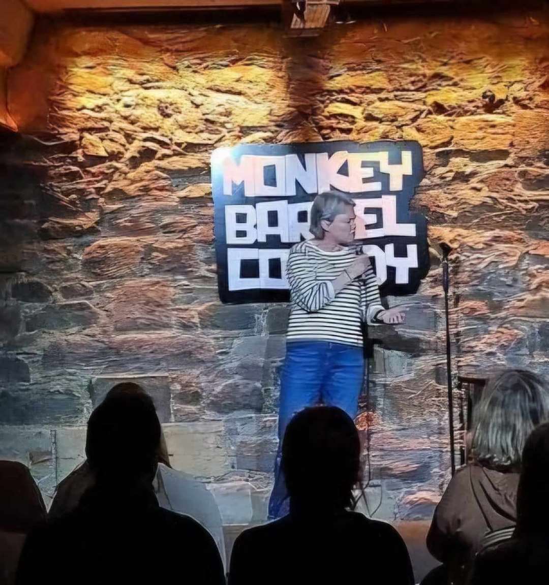 Yvonne Hughes performing stand-up comedy at the Monkey Barrel in Edinburgh (Yvonne Hughes/ PA)