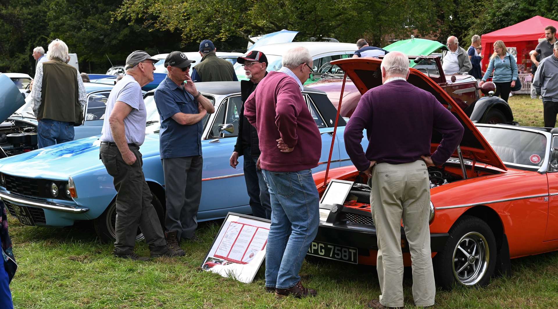Cars on display.