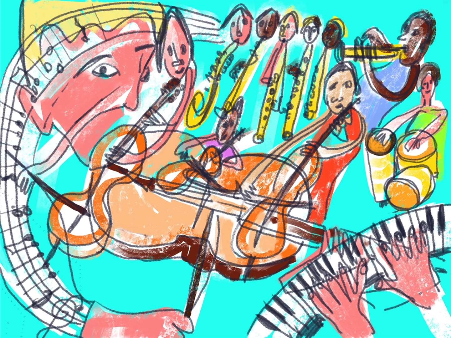 Musicians inspired mural designed by Isabel Carmona